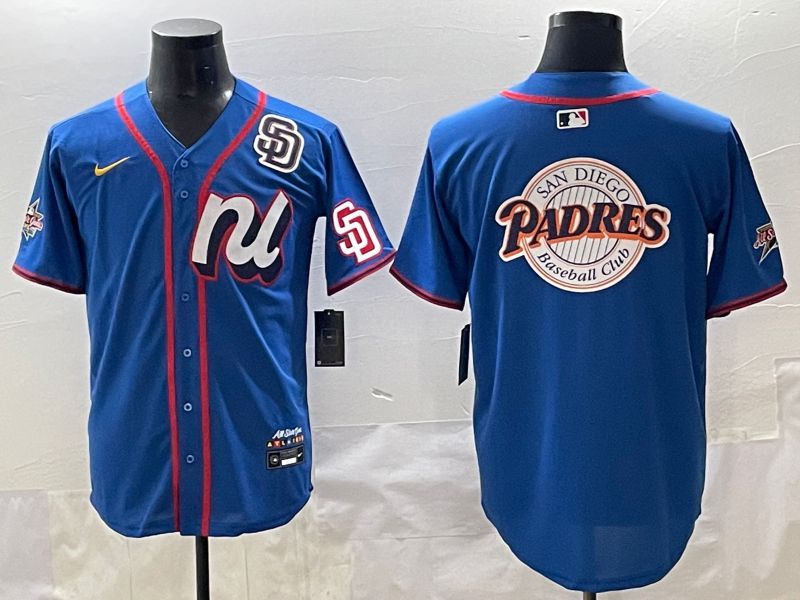 Men 2025 San Diego Padres Blank Blue All star Blank Blue Nike MLB Jersey style 6->san francisco giants->MLB Jersey